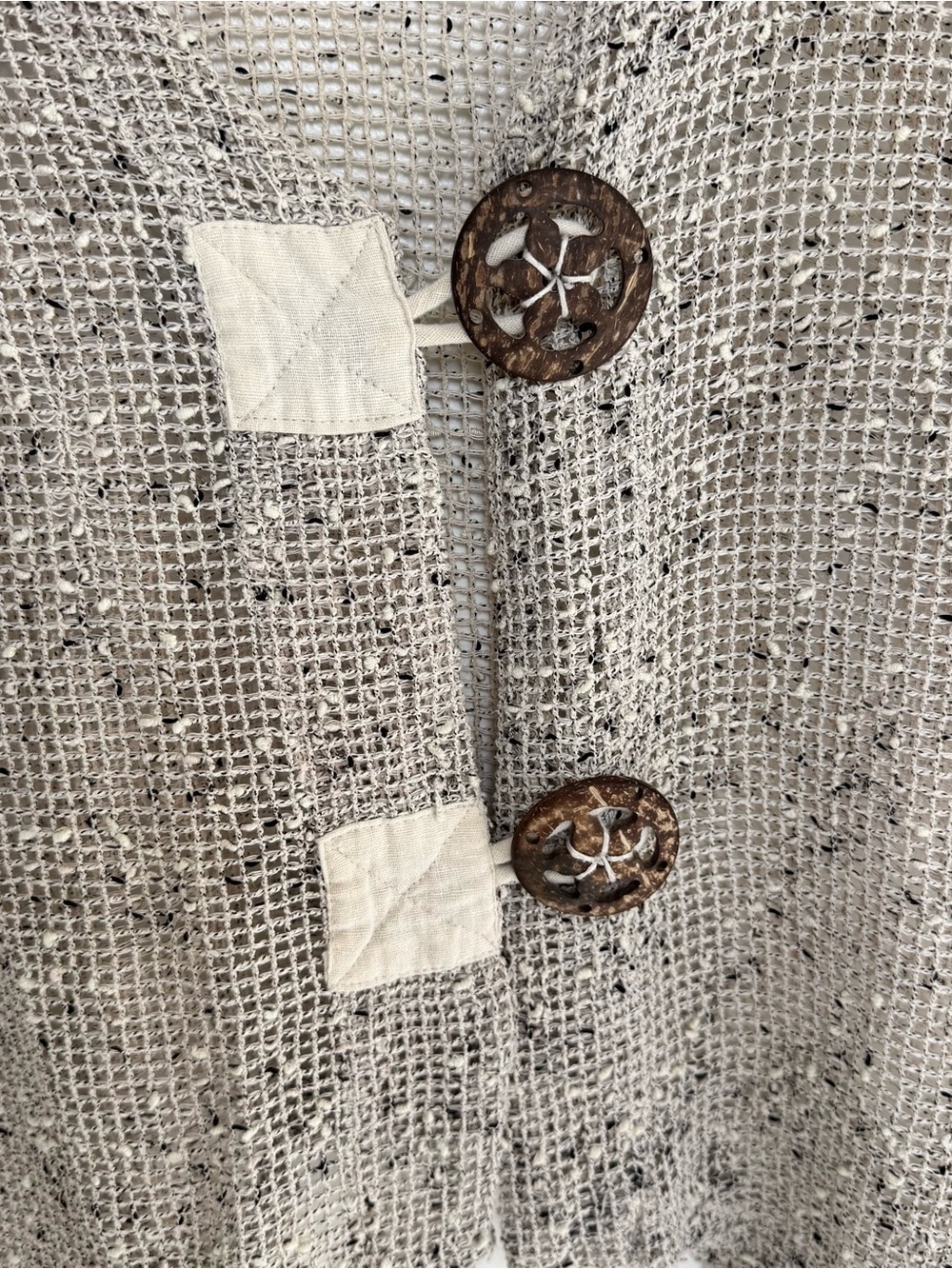KAKTUS Weave Cotton Beige Cardigan Sweater Sz S Mermaid Boho Lagenlook Artsy - Picture 4 of 6